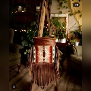 Western Glam X Boho Chic Crossbody Messenger Bag - High Qualuty Leather